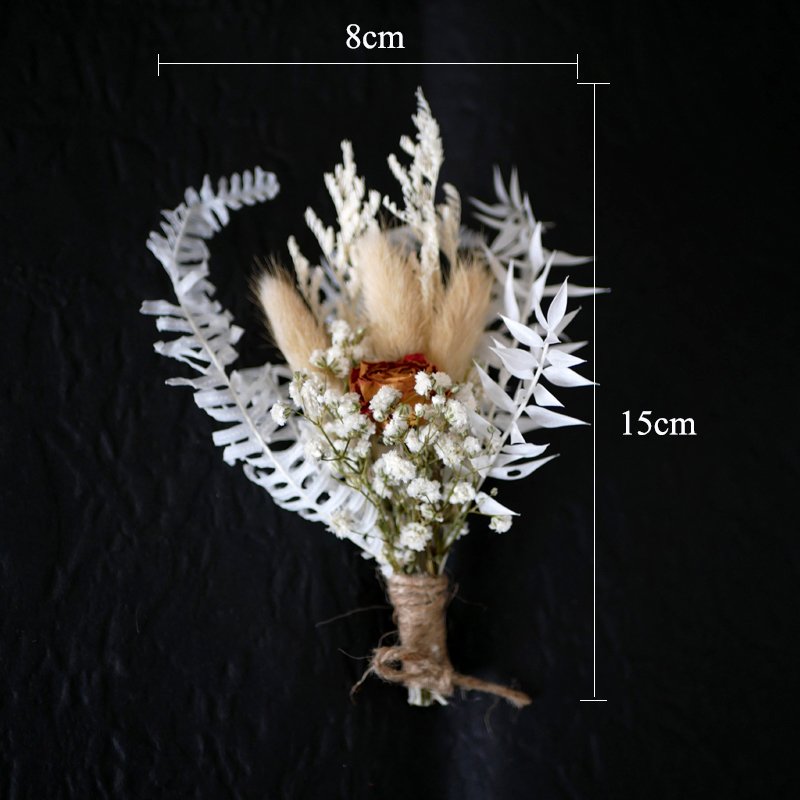 Wedding Mini Bridal Bouquet Dried Flowers Grooms Boutonniere Boho Decor Mini Dry Flower Bouquet Wrist Corsage Wedding Flowers