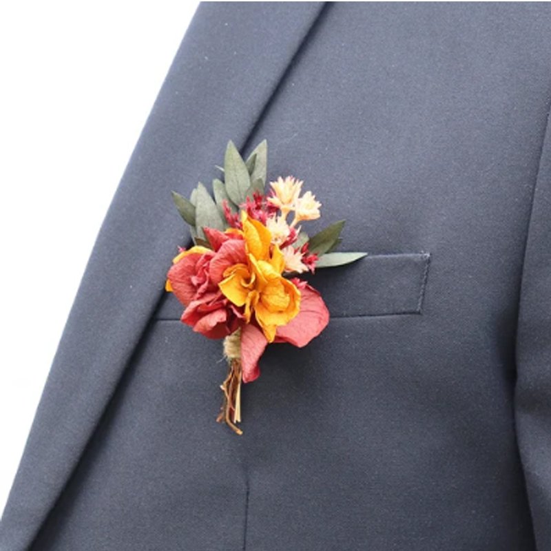 Wedding Mini Bridal Bouquet Dried Flowers Grooms Boutonniere Boho Decor Mini Dry Flower Bouquet Wrist Corsage Wedding Flowers