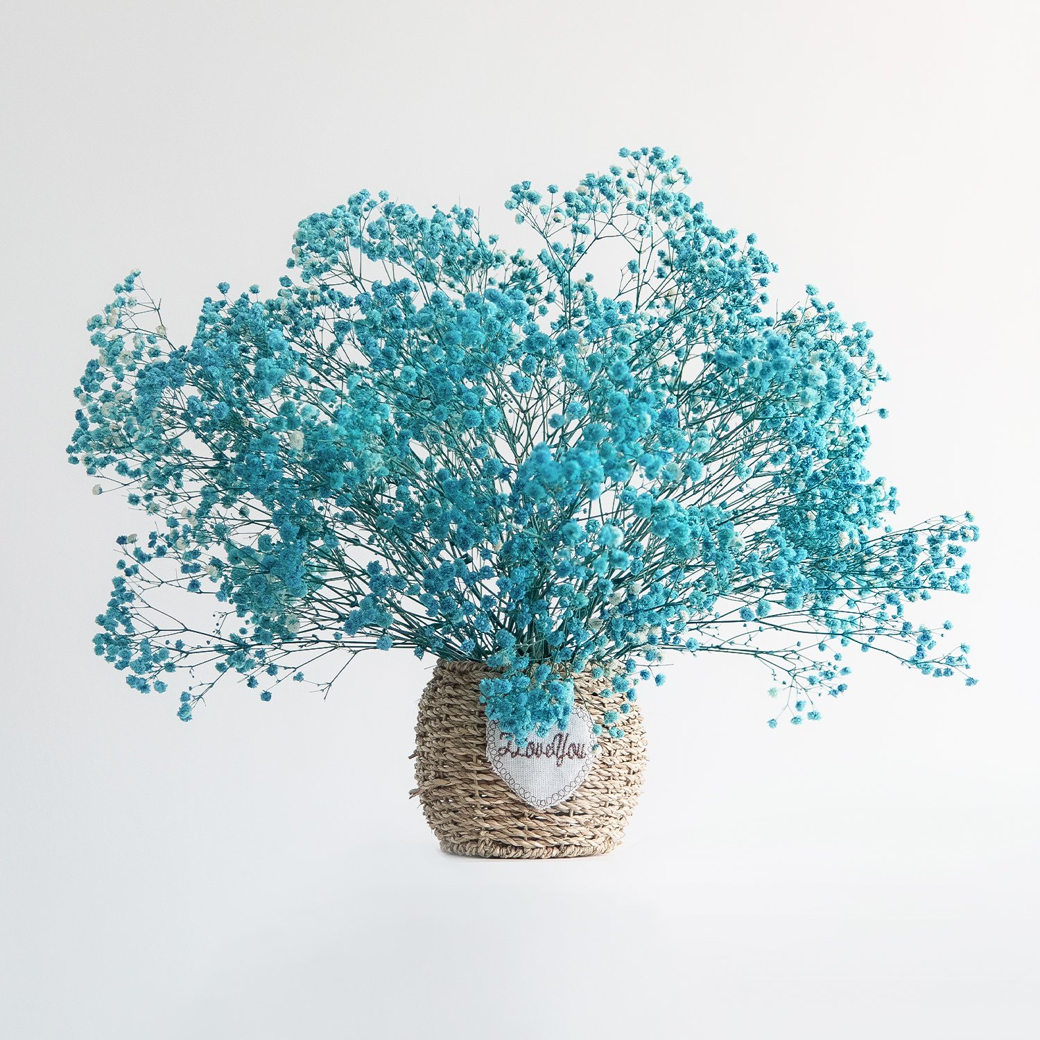 Factory Wholesale blue full preserved baby's breath floral dried baby breath gypsophila babysbreath bouquet flower