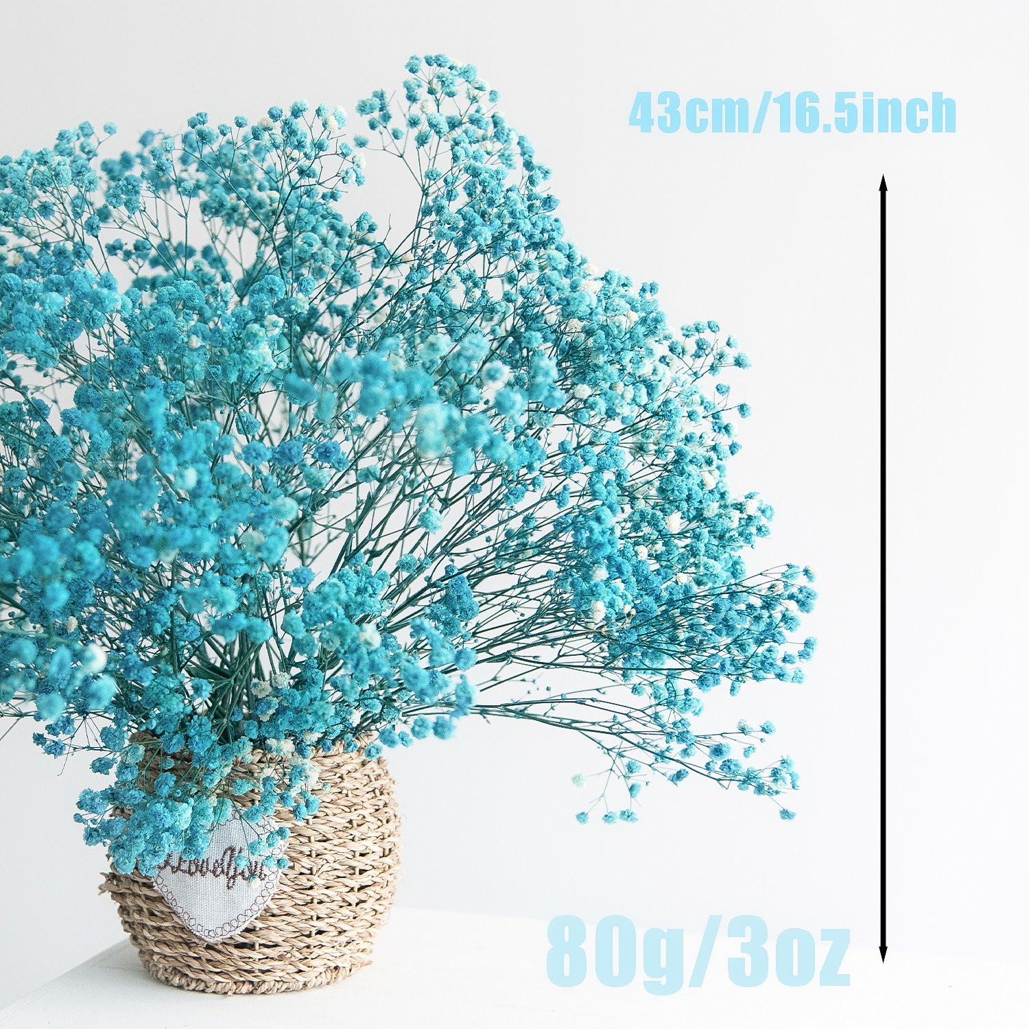 Factory Wholesale blue full preserved baby's breath floral dried baby breath gypsophila babysbreath bouquet flower