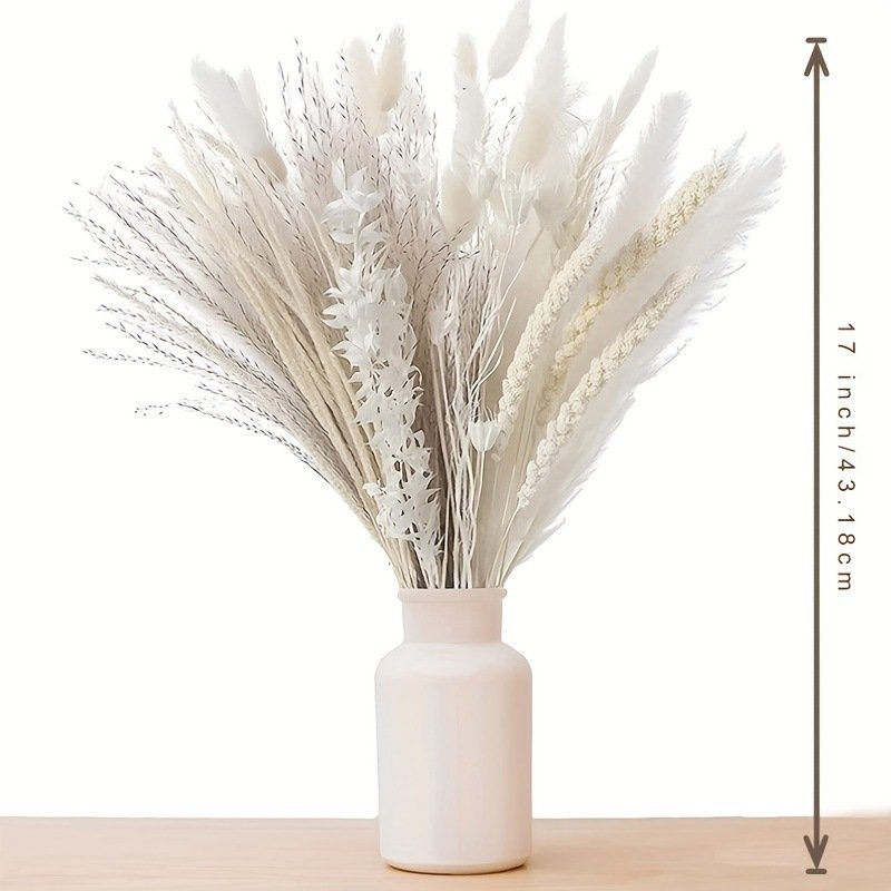 Wholesale Simulated Feathers Faux Gradient Natural White beige Color Easter Wedding Decorations artificial grass pampas