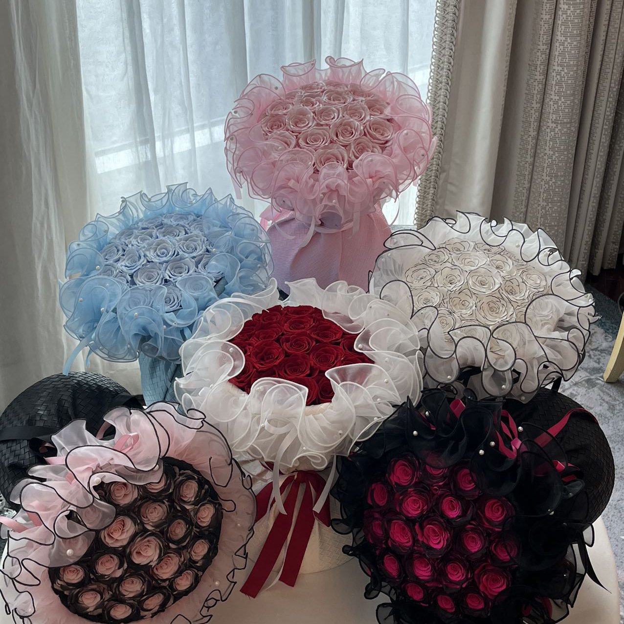 Dried flower bundle Fresh Flower Bouquet natural Valentine's Day Wedding gift immortal eternal forever flowers preserved roses
