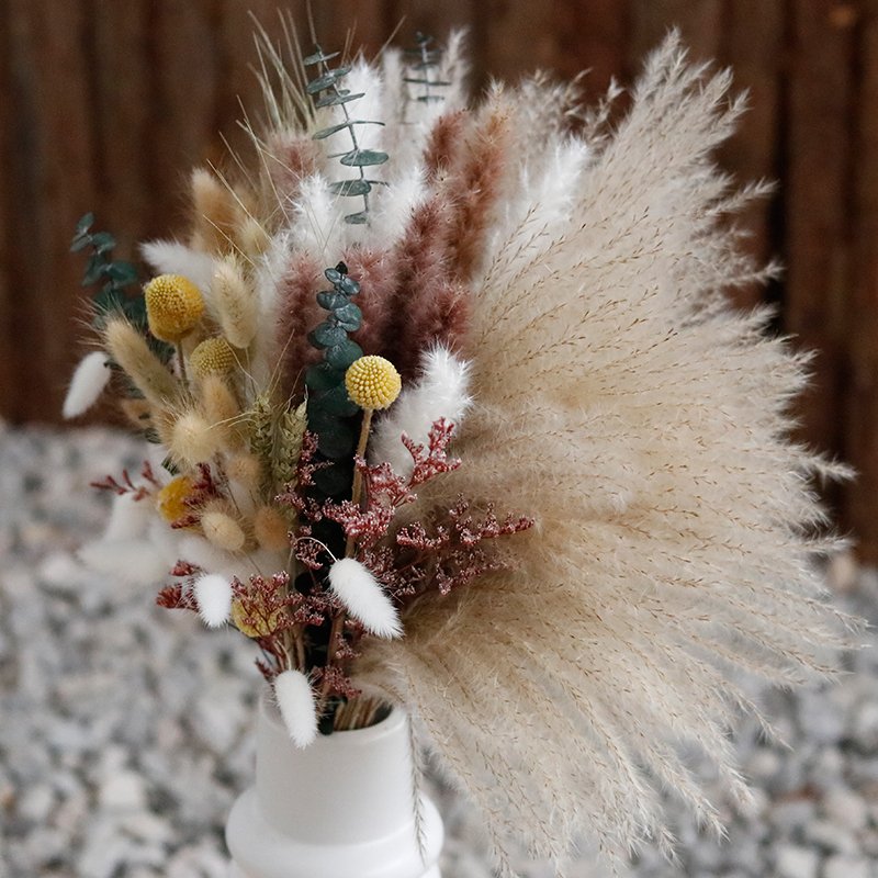 CH-055 Wholesale Nature Real Flower Reed Pampas Grass Rabbit Tail Wheat Mixed Dried flower Bouquet Mini For Wedding Home Decor