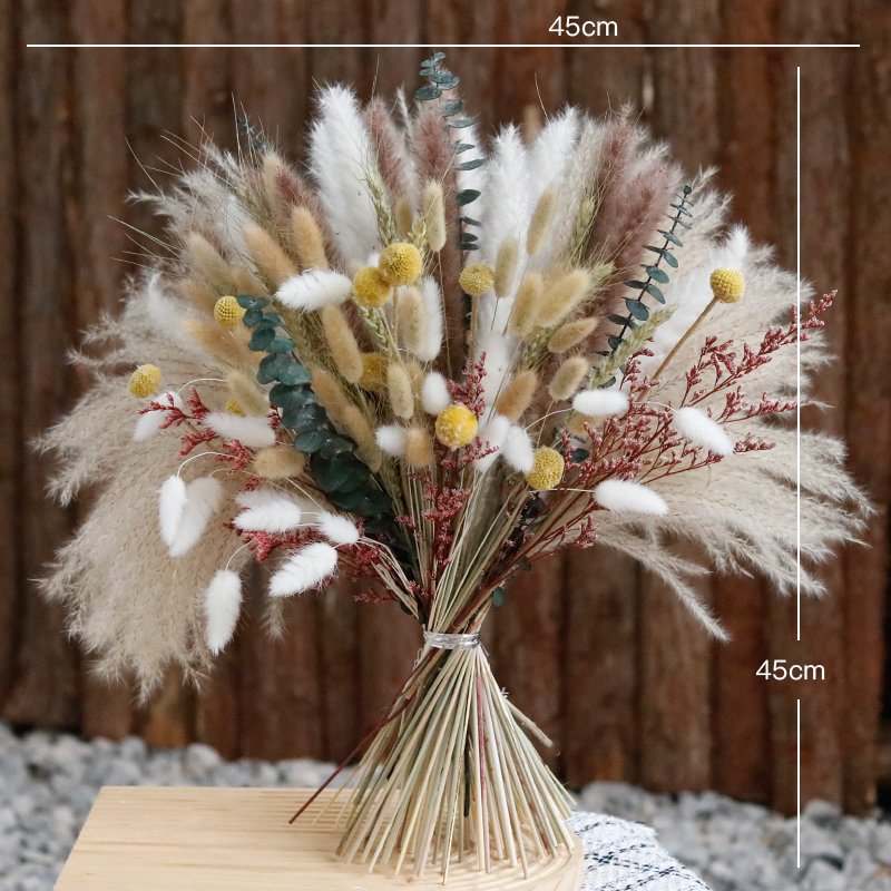 CH-055 Wholesale Nature Real Flower Reed Pampas Grass Rabbit Tail Wheat Mixed Dried flower Bouquet Mini For Wedding Home Decor