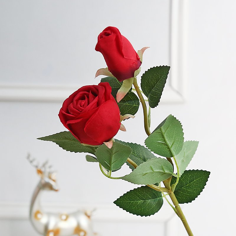 Decorative Real Touch Rose Artificial Flowers Single Bulk Silk White Roses Latex Real Touch Flower Artificial For Wedding Decor