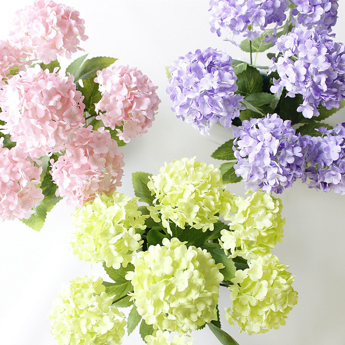 High Quality Artificial Real Touch Latex Hydrangea Flower Stem Large Head For Party Hotel Wedding Table Decorative Flowers