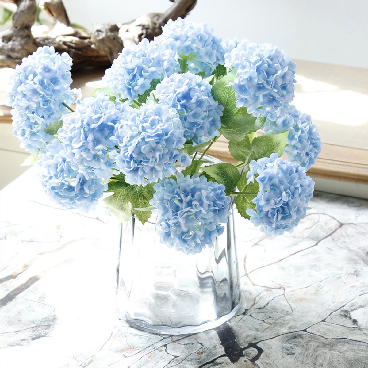 High Quality Artificial Real Touch Latex Hydrangea Flower Stem Large Head For Party Hotel Wedding Table Decorative Flowers