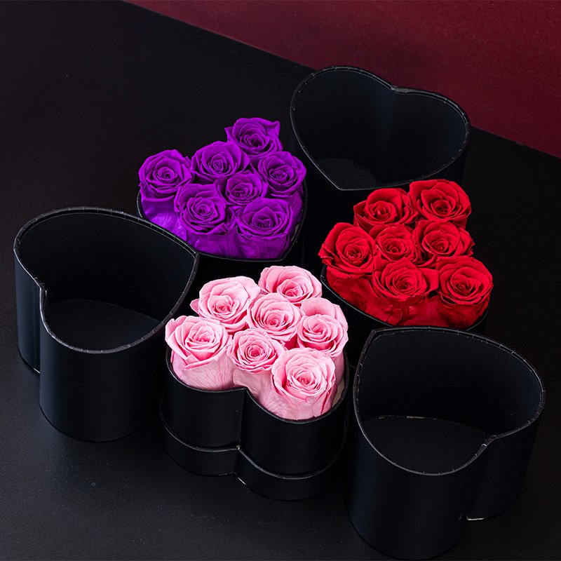 7pcs Valentine Gifts Forever Immortal Everlasting Decorative Real Touch Flowers Long Life Eternal Preserved Rose In Box