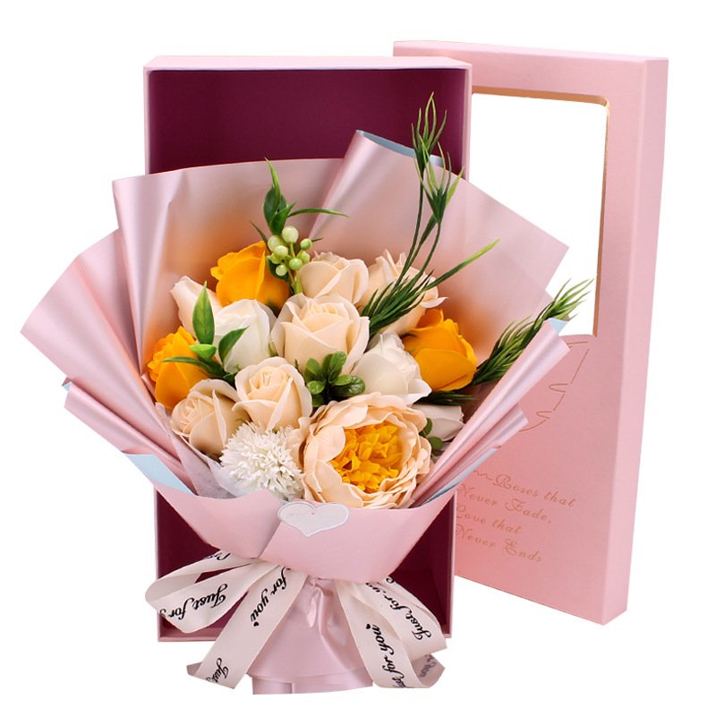2024 New Low-cost Rose Immortal Flower Ornaments WholesaleHot Selling Rose Soap Bouquet Birthday Gift Party Party