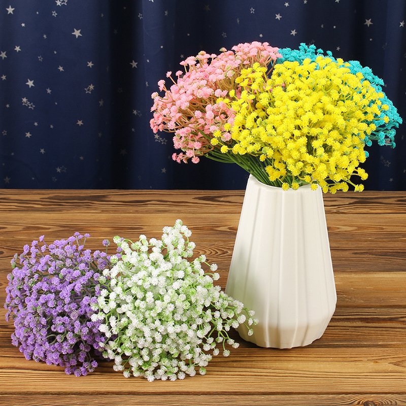 White Babys Breath Flowers Artificial White Fake Flowers Gypsophila DIY Floral Bouquets Arrangement Wedding Home Decor A512