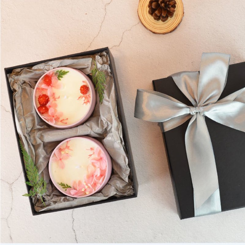 Luxury Decorative Wedding Custom Christmas Travel Tin Dried Flower Soy Scented Candle 2/3 wick scented candles