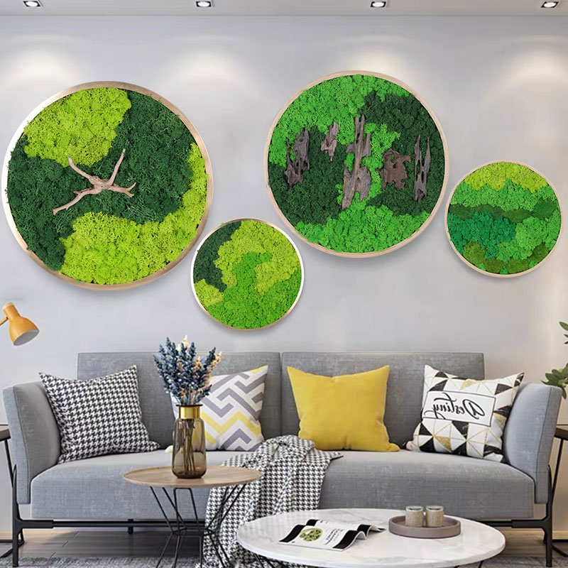 Hot sale high quality home office decoration natural reindeer moss leucobryum glaucum preserved pole moss frame