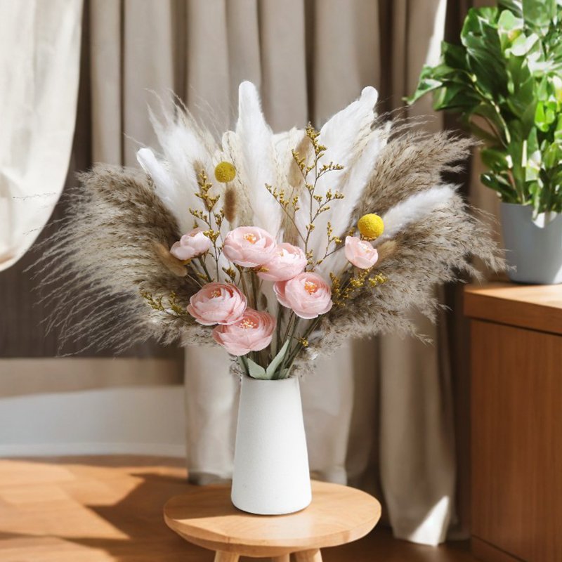 CH-121 Active Demand Natural Pampas Grass &Soap Flower Wedding Dried Flowers Bouquet for Decoration