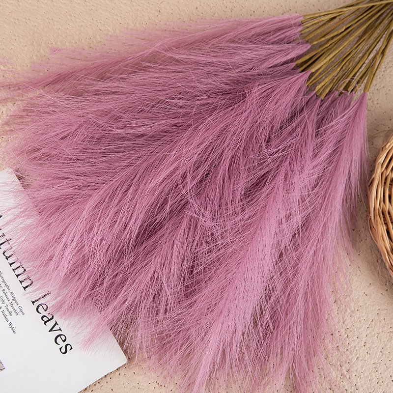 Hot Sale Artificial Pampas Grass Boho Style Feather Flower Faux Pampas