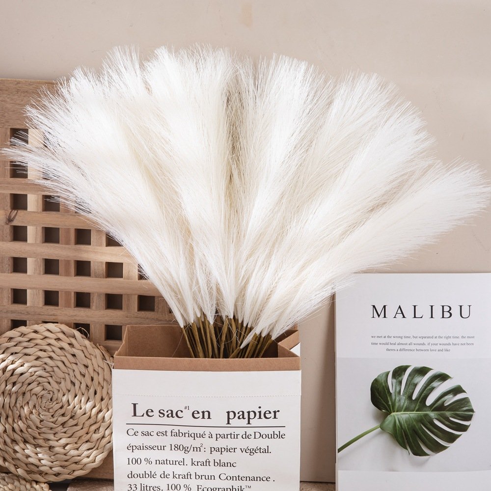 Hot Sale Artificial Pampas Grass Boho Style Feather Flower Faux Pampas