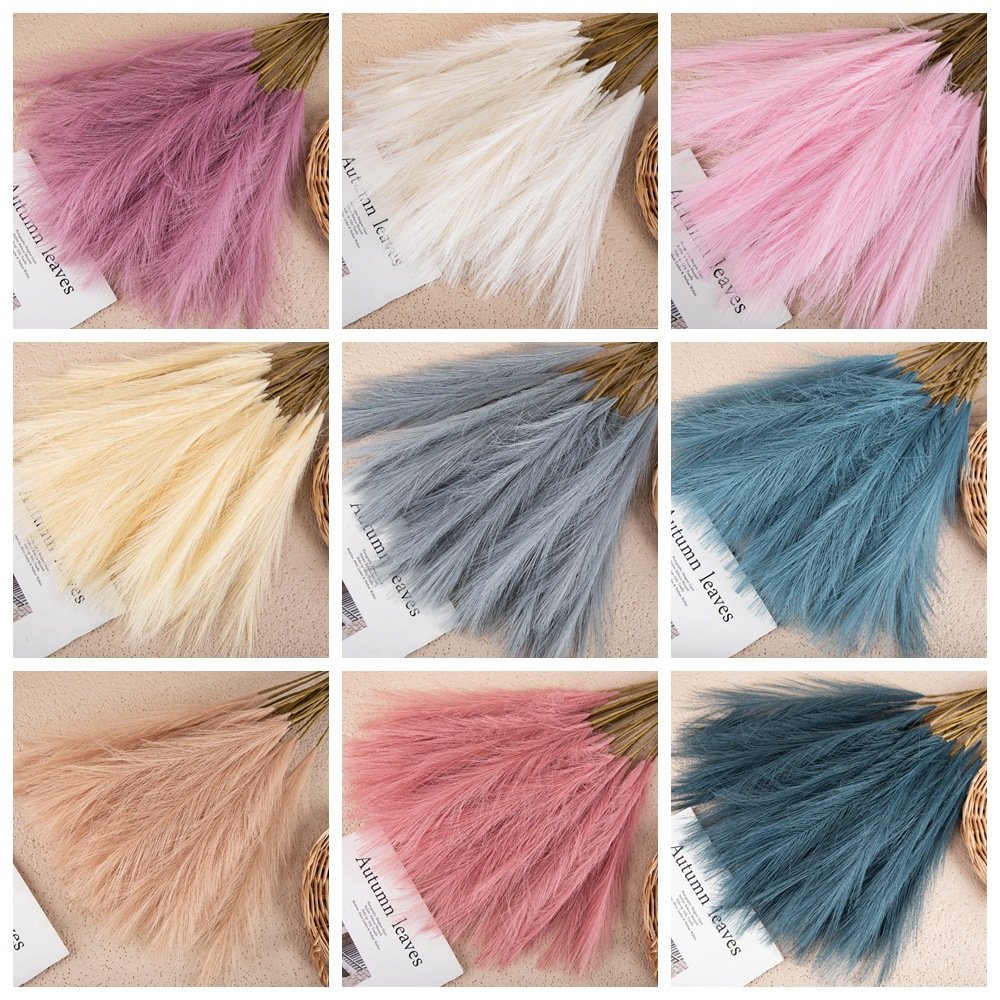 Hot Sale Artificial Pampas Grass Boho Style Feather Flower Faux Pampas