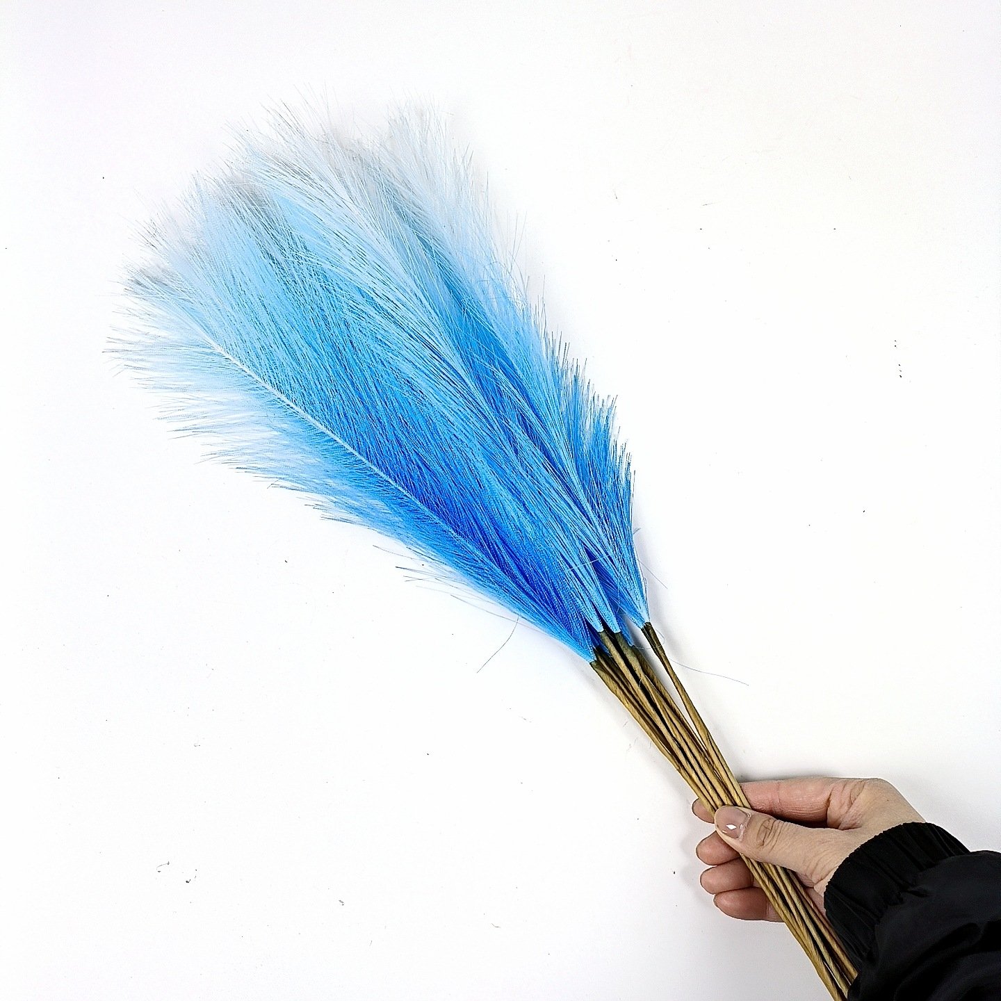 55CM gradient color simulation cattail Dried Grass Fluffy Pampas Bouquet Plant Live Flower Arrangement Wedding Boho CoffeeTable