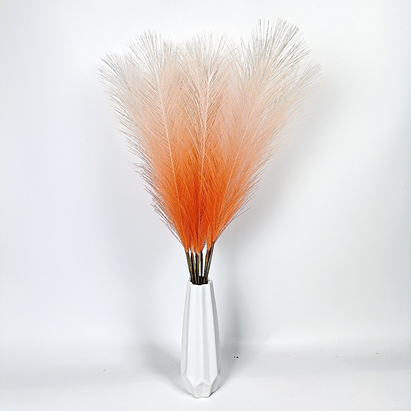 55CM gradient color simulation cattail Dried Grass Fluffy Pampas Bouquet Plant Live Flower Arrangement Wedding Boho CoffeeTable