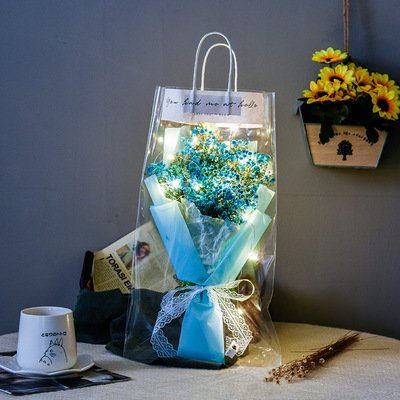 Dried Flowers Artificial Flowers Natural Gypsophila with Soap Rose Bouquets for Wedding Home DIY Decoration