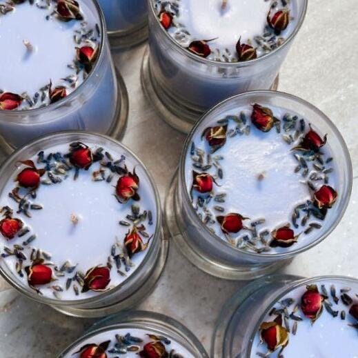 Handmade Crystal Dried Flower Votive Candle Soy Wax with New Condition Home Decoration Holidays Mother's Day Christmas Ramadan