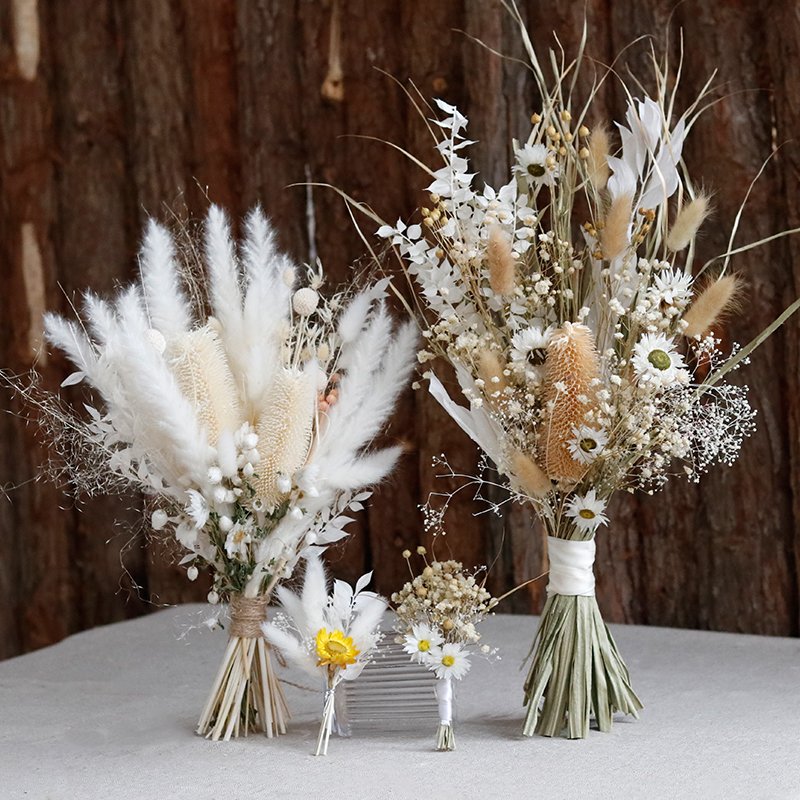 CH-061 New Product Dried Flowers Mini Real Baby Breath Flower Mix Dried Flower Bouquet For Wedding Boutonniere Corsage Party Hom