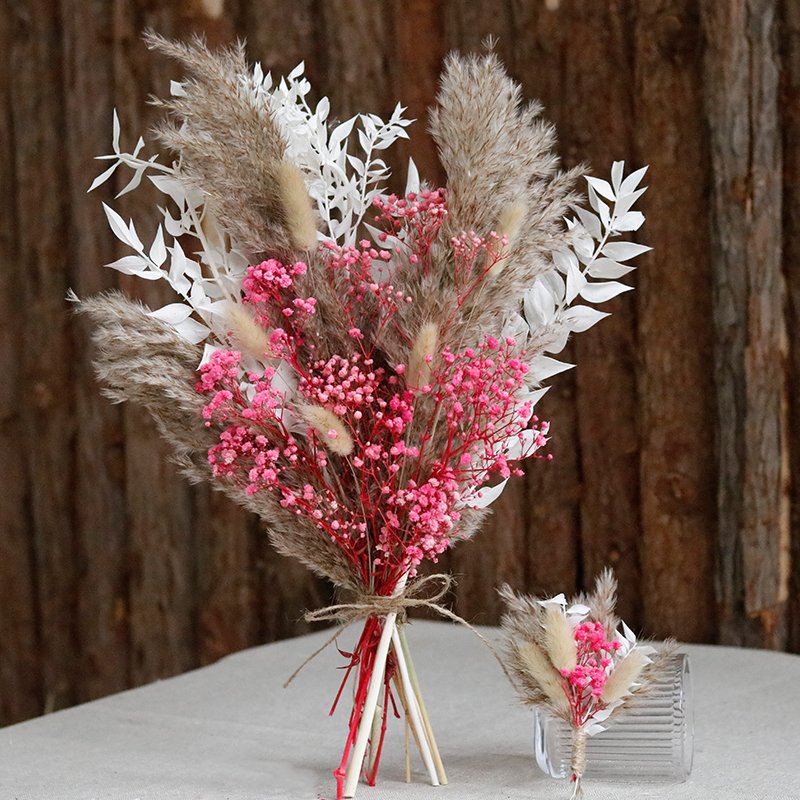 CH-061 New Product Dried Flowers Mini Real Baby Breath Flower Mix Dried Flower Bouquet For Wedding Boutonniere Corsage Party Hom