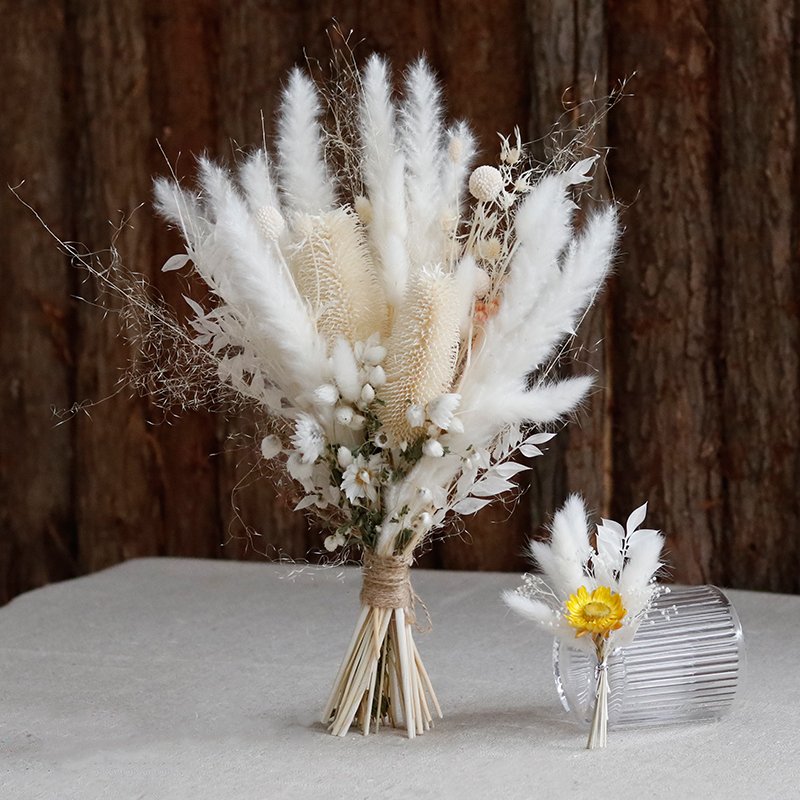 CH-061 New Product Dried Flowers Mini Real Baby Breath Flower Mix Dried Flower Bouquet For Wedding Boutonniere Corsage Party Hom
