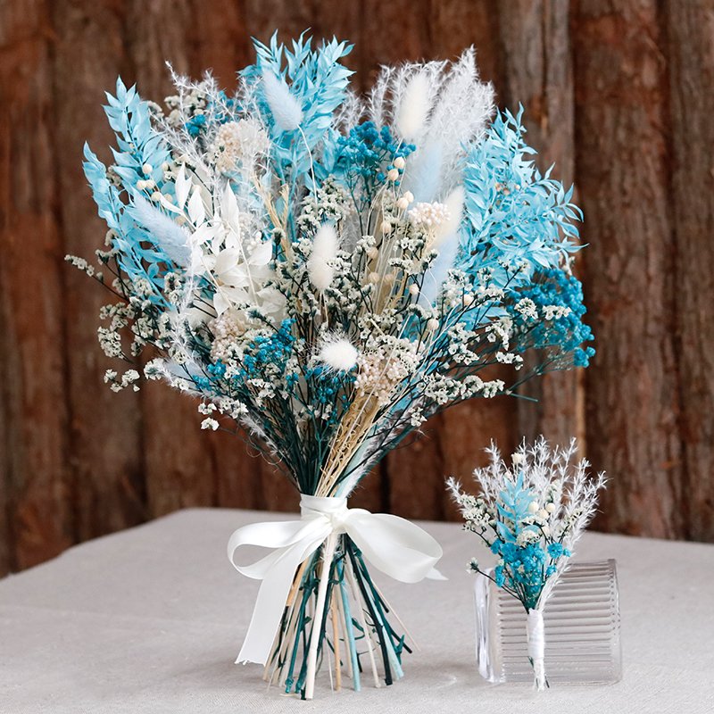 CH-061 New Product Dried Flowers Mini Real Baby Breath Flower Mix Dried Flower Bouquet For Wedding Boutonniere Corsage Party Hom