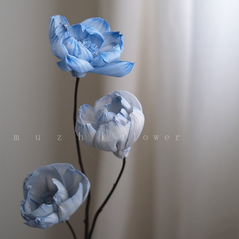 High Quality hand made Sola Flower bulk Peony Flower Single Piece dried flowers for Home/Wedding Wall Decoration