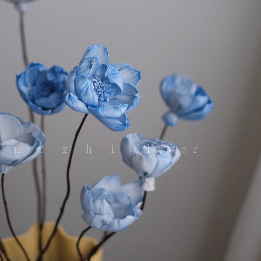 High Quality hand made Sola Flower bulk Peony Flower Single Piece dried flowers for Home/Wedding Wall Decoration