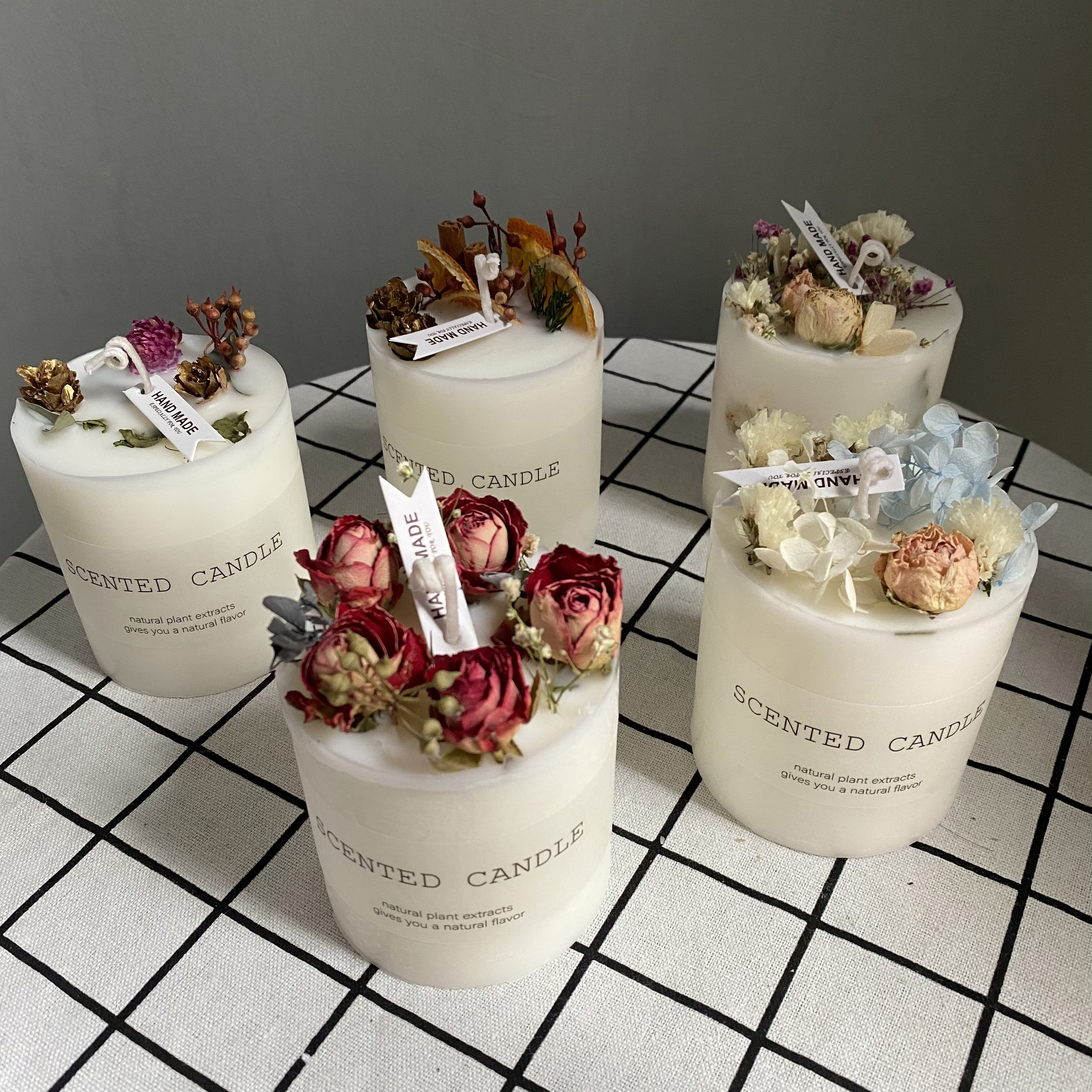dried flower real perfume scented pure soy wax aroma luxury wholesale decoration giftset candles/candel velas