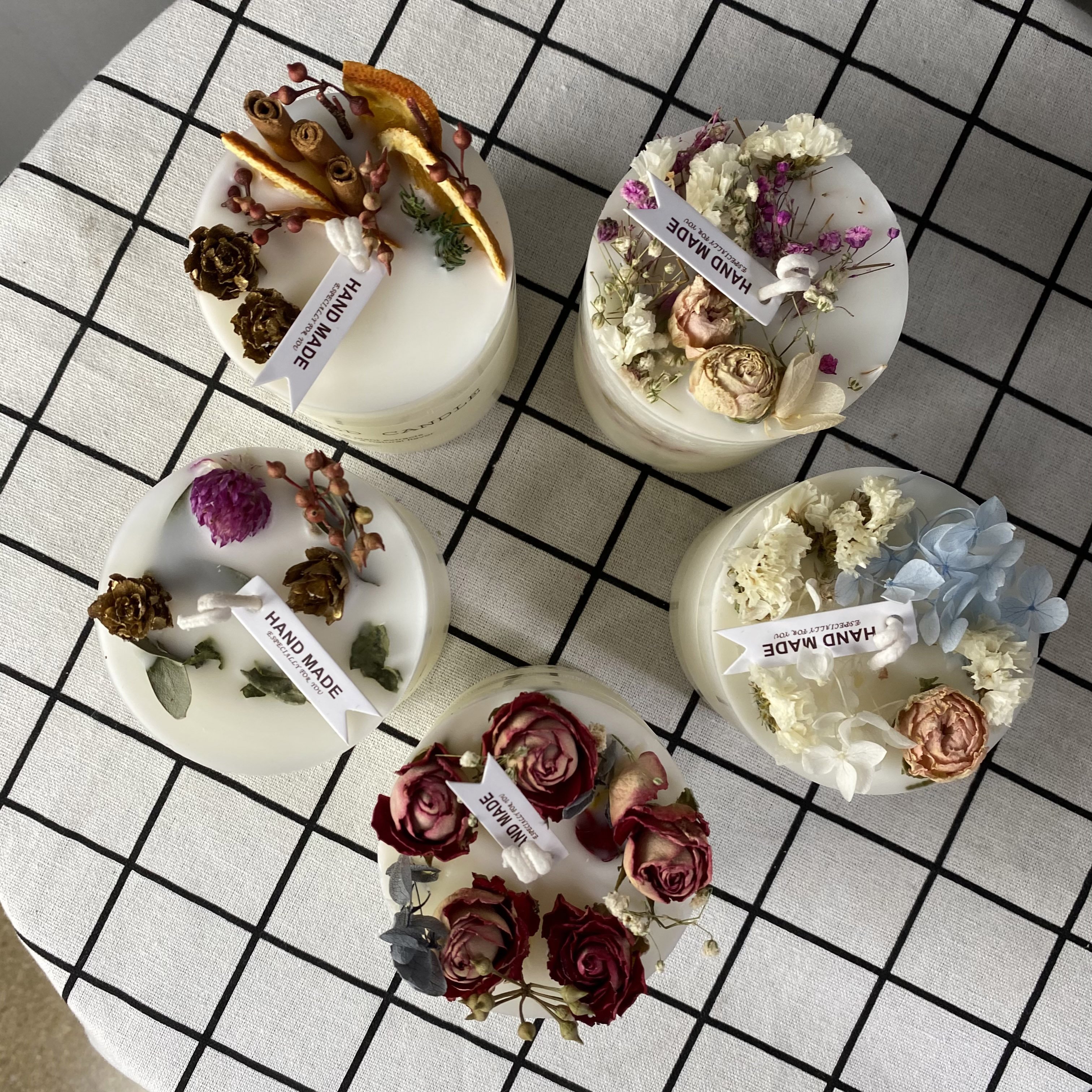 dried flower real perfume scented pure soy wax aroma luxury wholesale decoration giftset candles/candel velas