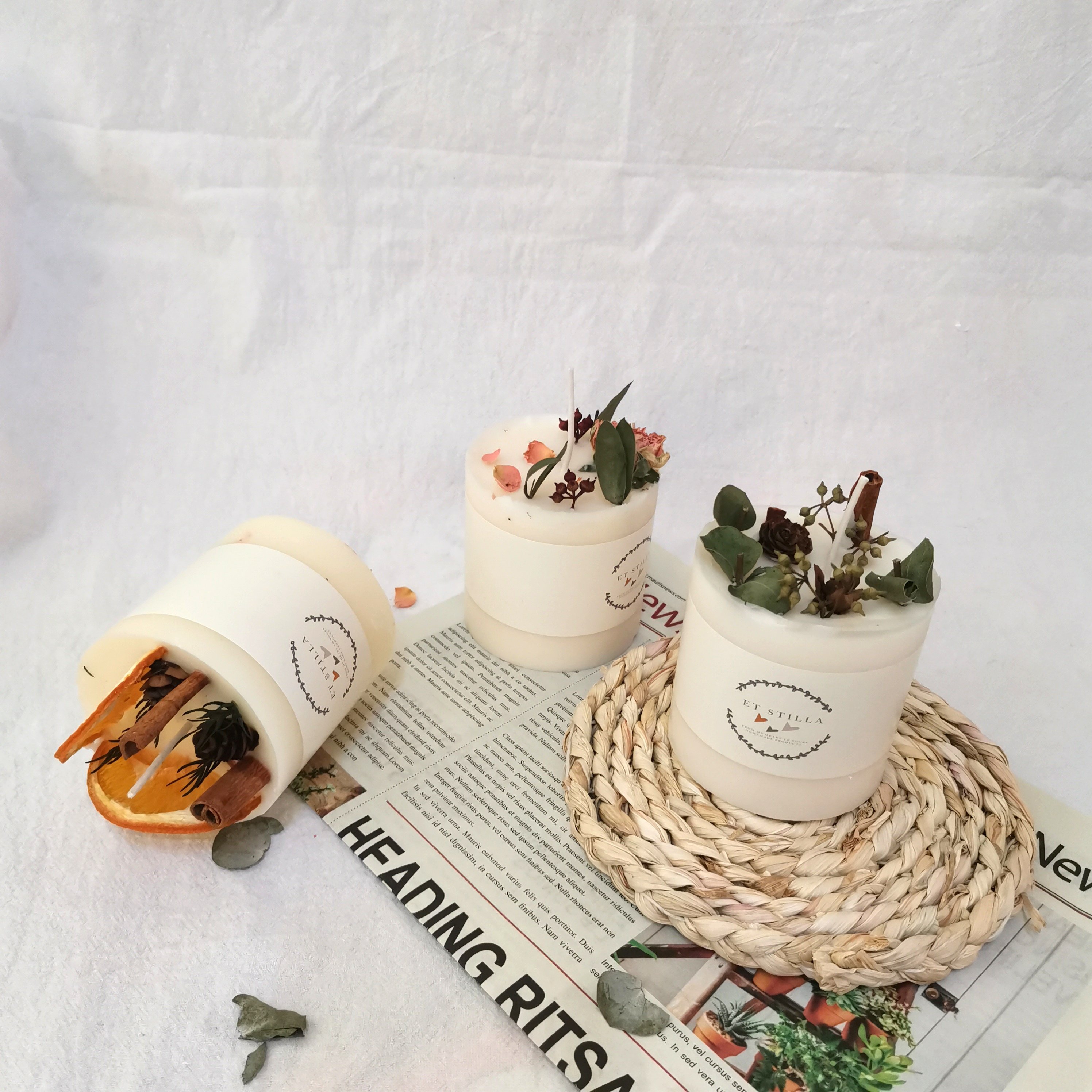 dried flower real perfume scented pure soy wax aroma luxury wholesale decoration giftset candles/candel velas