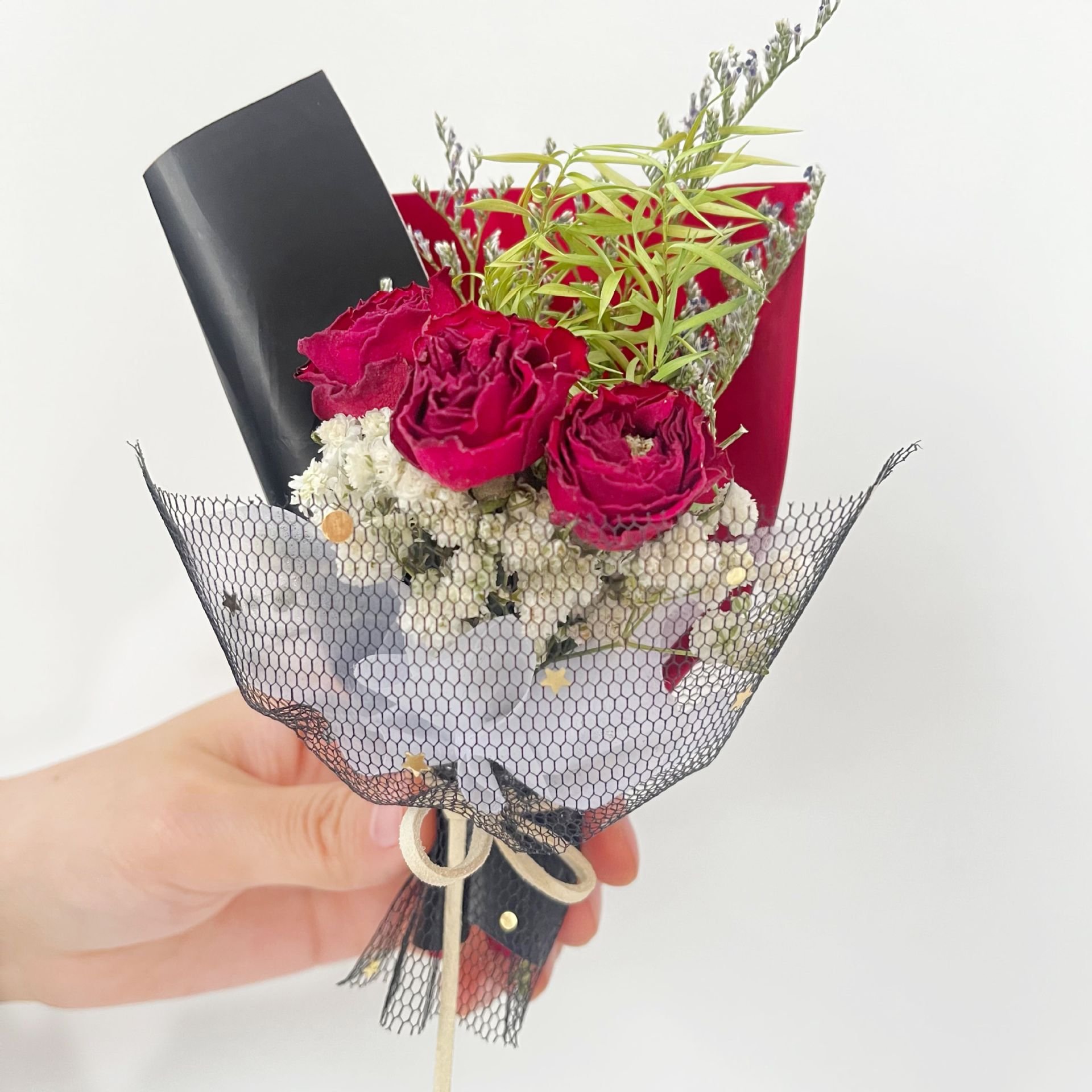 Christmas Mothers Day Gifts Mini Bouquet of Dried Flowers Soap Home Decor Wedding Silk Flower for Women Girls Dry Plants