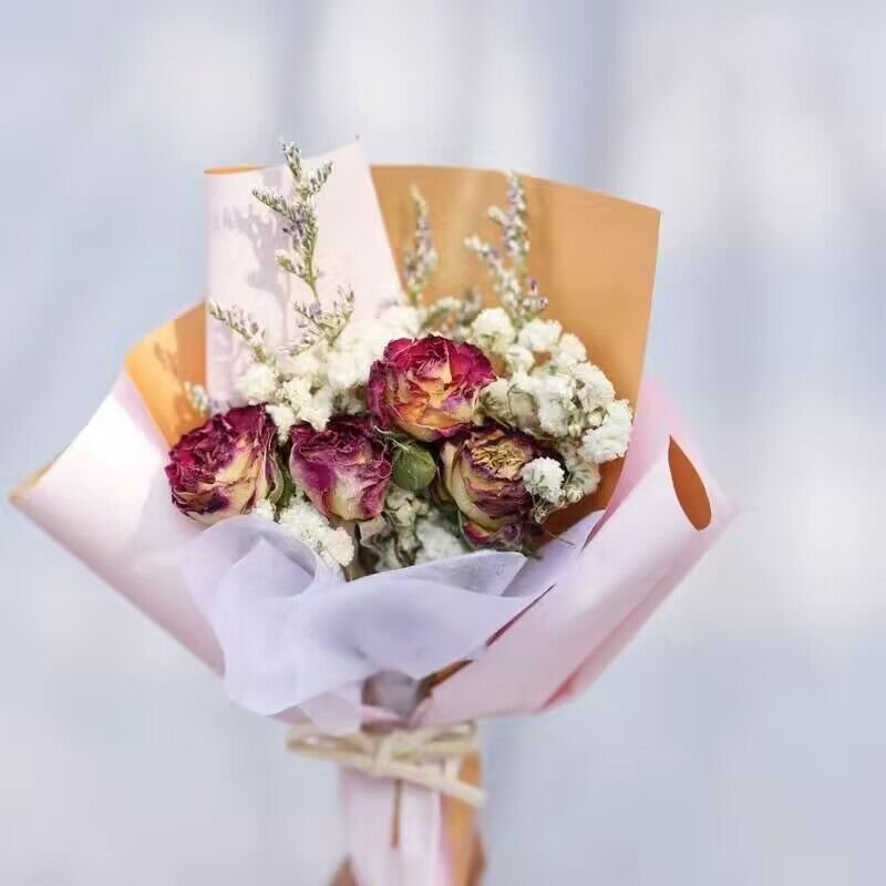 Christmas Mothers Day Gifts Mini Bouquet of Dried Flowers Soap Home Decor Wedding Silk Flower for Women Girls Dry Plants