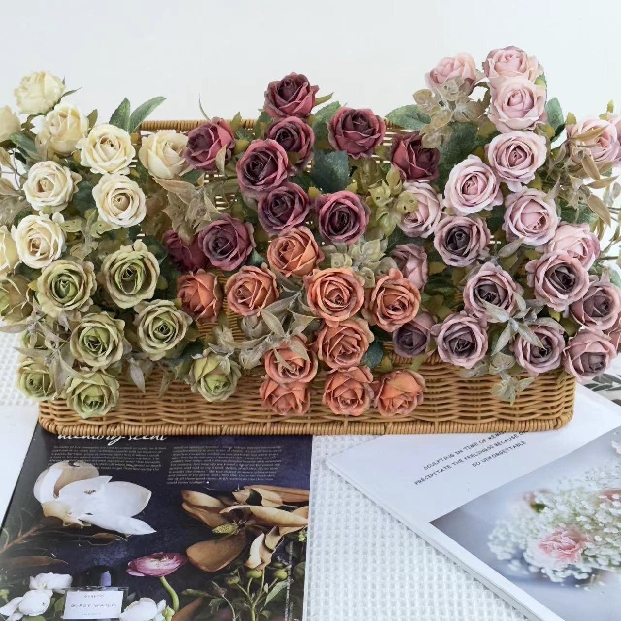 Dried Look Peonies Vintage Flower Decorations Modern Floral Displays