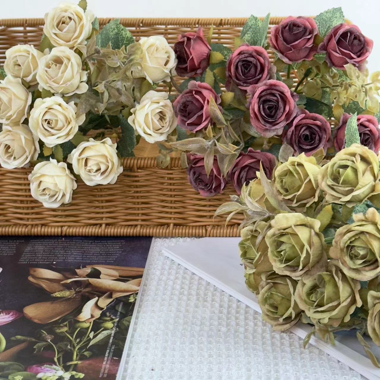 Dried Look Peonies Vintage Flower Decorations Modern Floral Displays