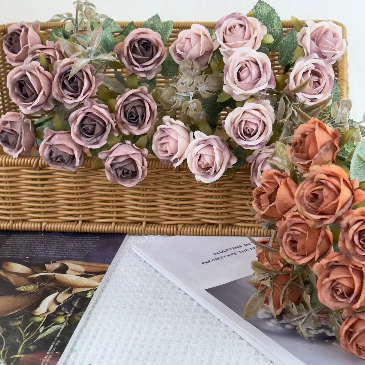 Dried Look Peonies Vintage Flower Decorations Modern Floral Displays