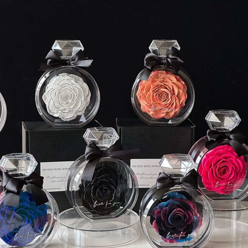 Manufacturer Wholesale Natural Real Forever Everlasting Dried Immortal Eternal Big Single Rose Preserved Flower Gift Box