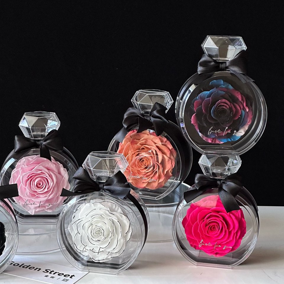 Manufacturer Wholesale Natural Real Forever Everlasting Dried Immortal Eternal Big Single Rose Preserved Flower Gift Box