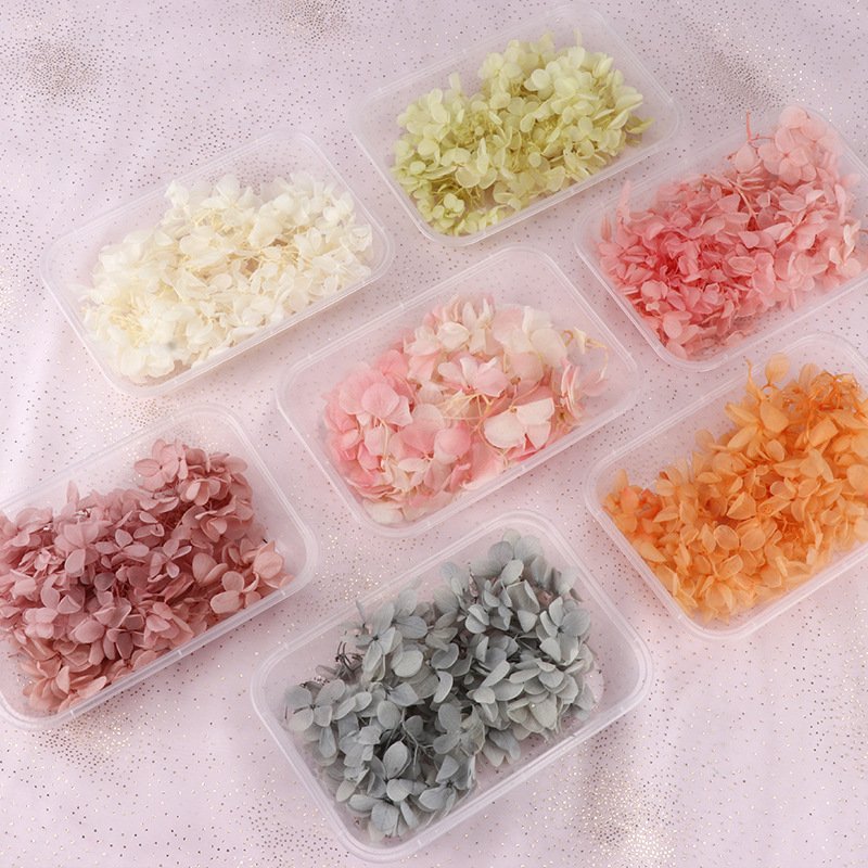 Wholesale high-class preserved flowers box dried hydrangea flowers petals box DIY scented gifts flower accessories