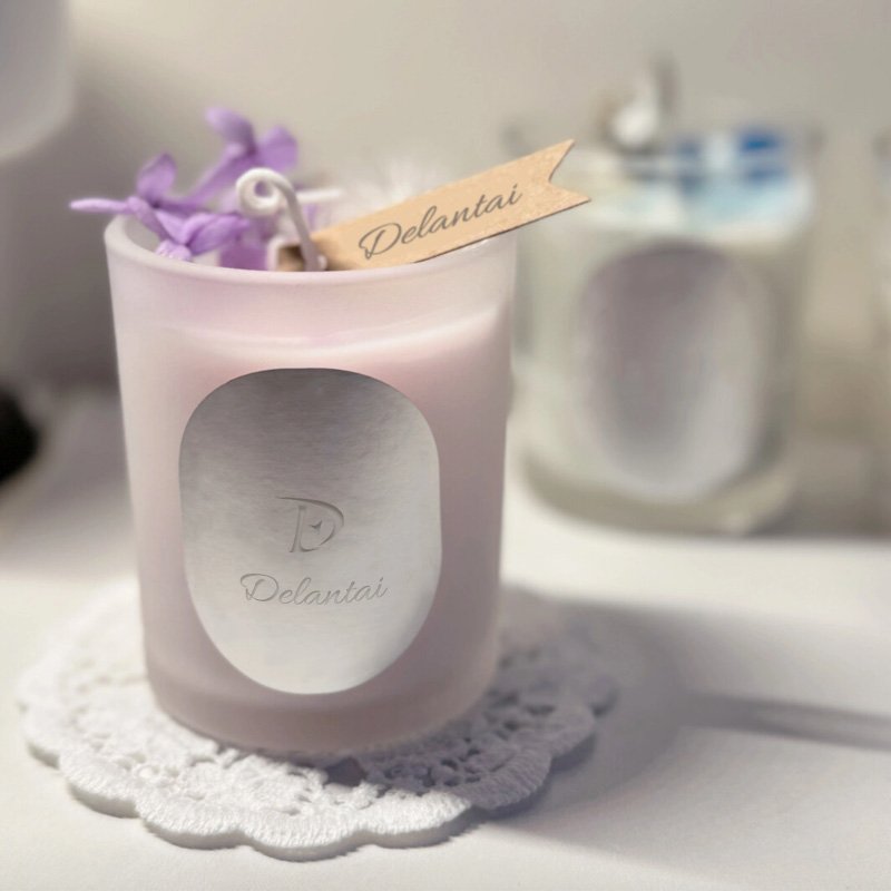 Wholesale Luxury Soy Wax Aromatic Candle Wedding Decor Birthday Gift Healing Crystal Spiritual Scented Candle with Dried Flowers