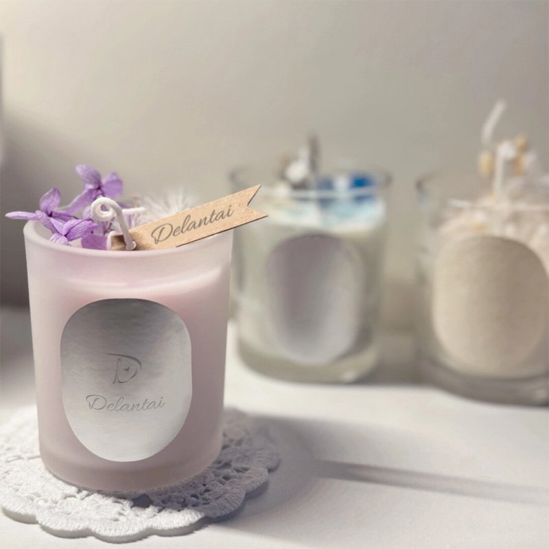 Wholesale Luxury Soy Wax Aromatic Candle Wedding Decor Birthday Gift Healing Crystal Spiritual Scented Candle with Dried Flowers