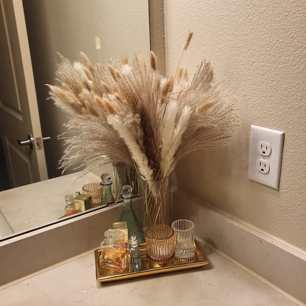 Large dried flower bohemian vintage home decor bouquet flowers party table centerpieces khaki natural pampass grass