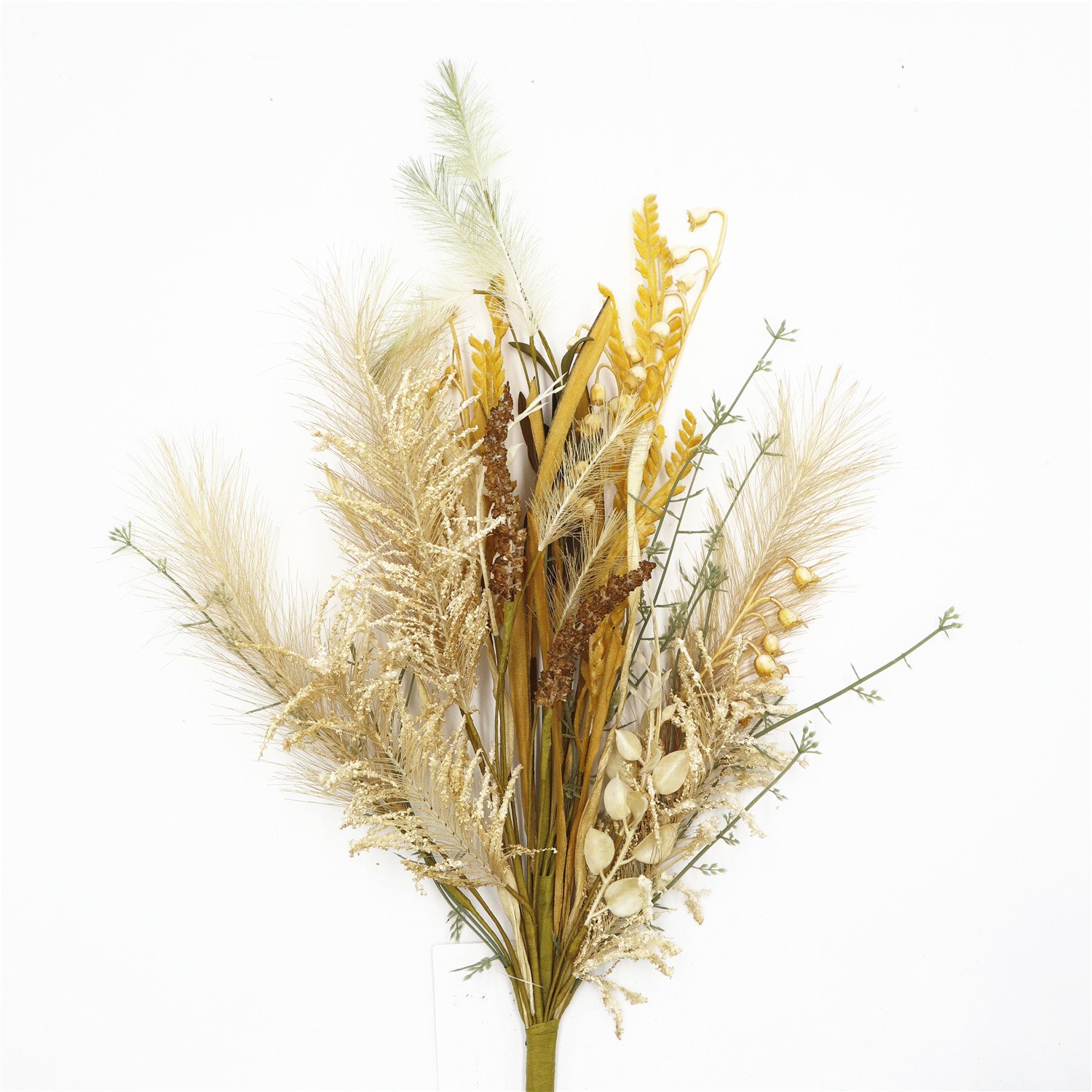 26 Inch Artificial Pampas Grass Wheats Flowers Leaves Natural Dried Plants Mix for Home Arrangement Flower Bouquet Party Wedding