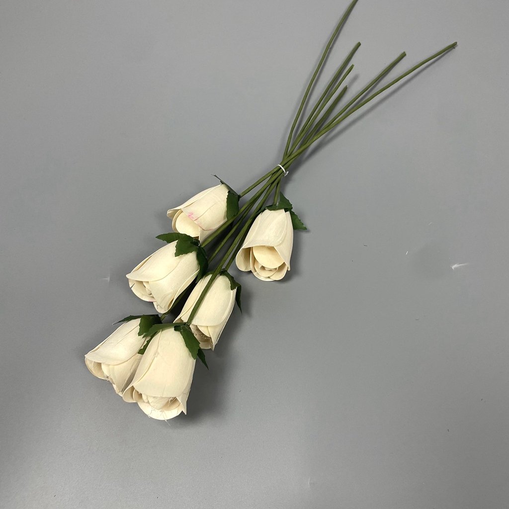 High Quality Hand Crafted Assorted Birch Half Open Wooden Rose Flower For Wedding Home Decoration