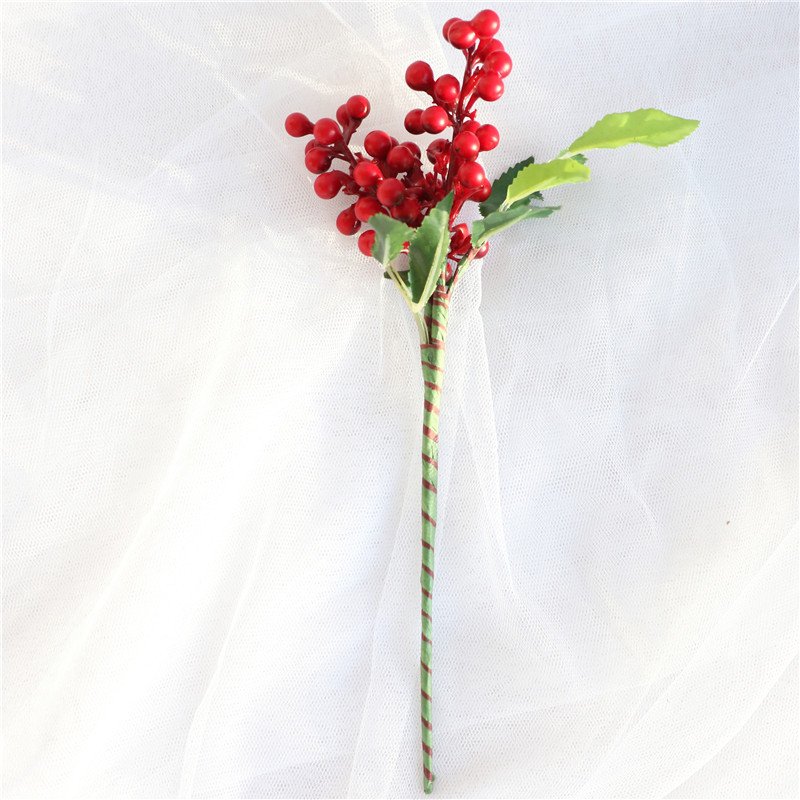 Christmas Ornaments Artificial Berry Pick Spray with Leaves Artificial Berries Home Decoration Simulation Flower