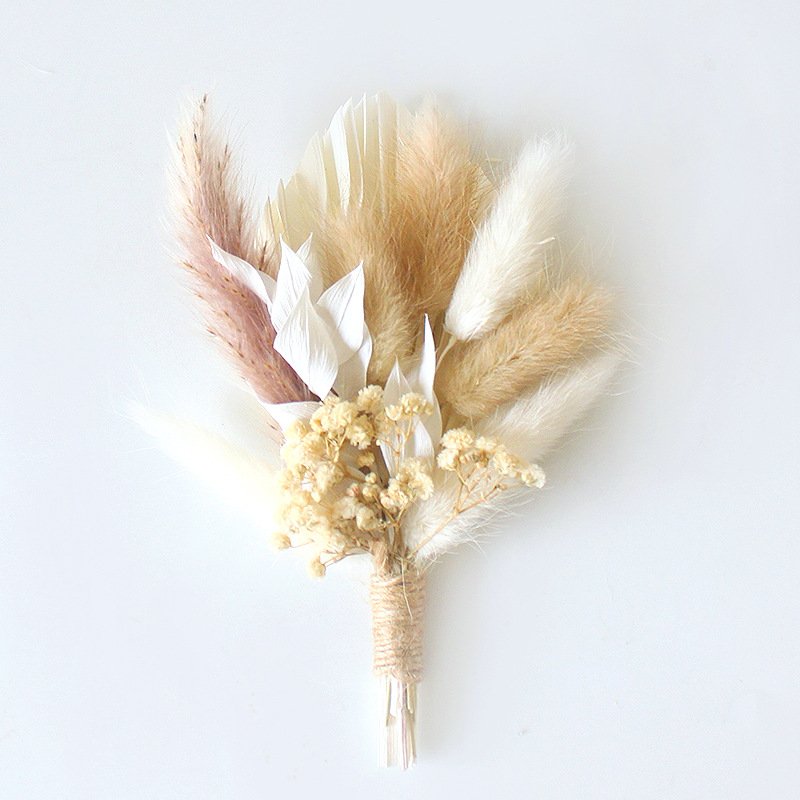 Small Dry Pampas Grass Floral Wedding Mini Dried Flower Bouquet Set For Corsage Table Centerpieces Tiny Dried Flowers