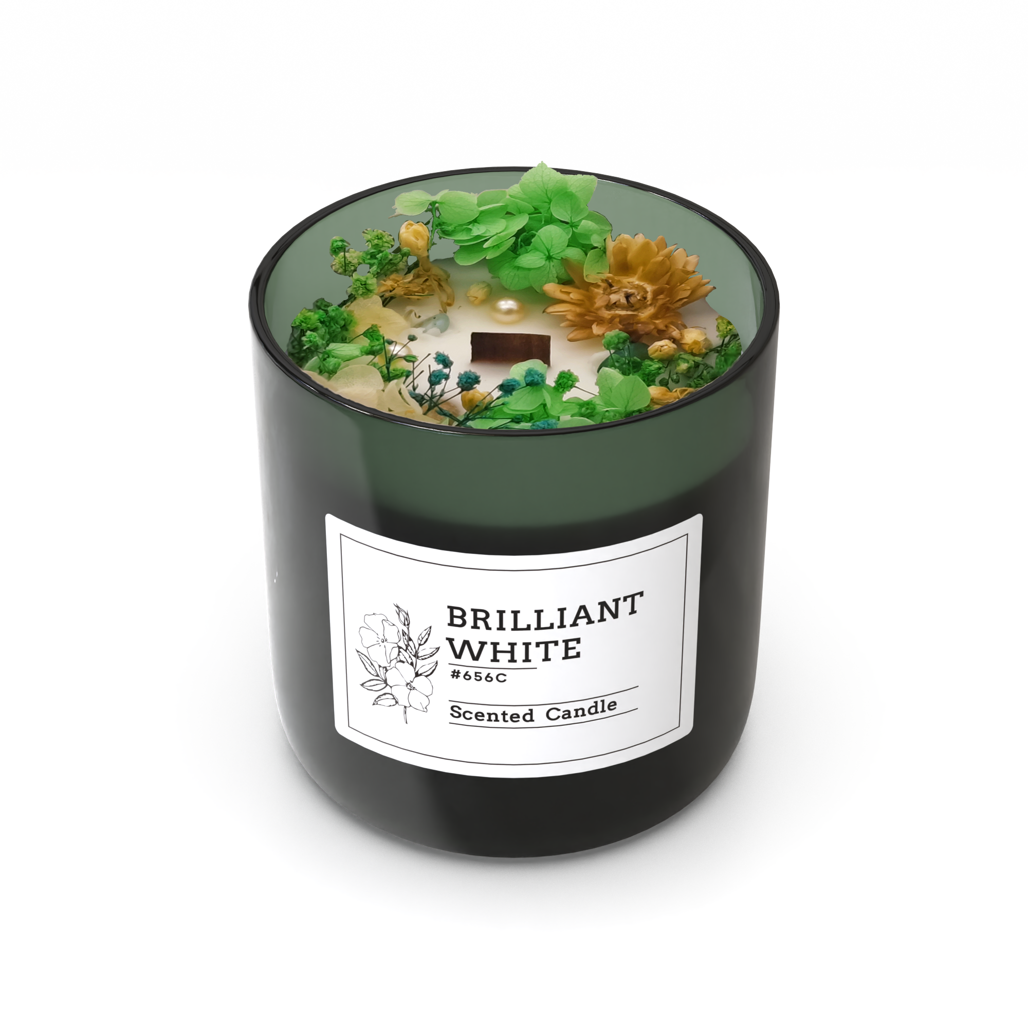 A32P wholesale dried flower scented candles with glass wine bottle ECO-friendly for home decor or gifts