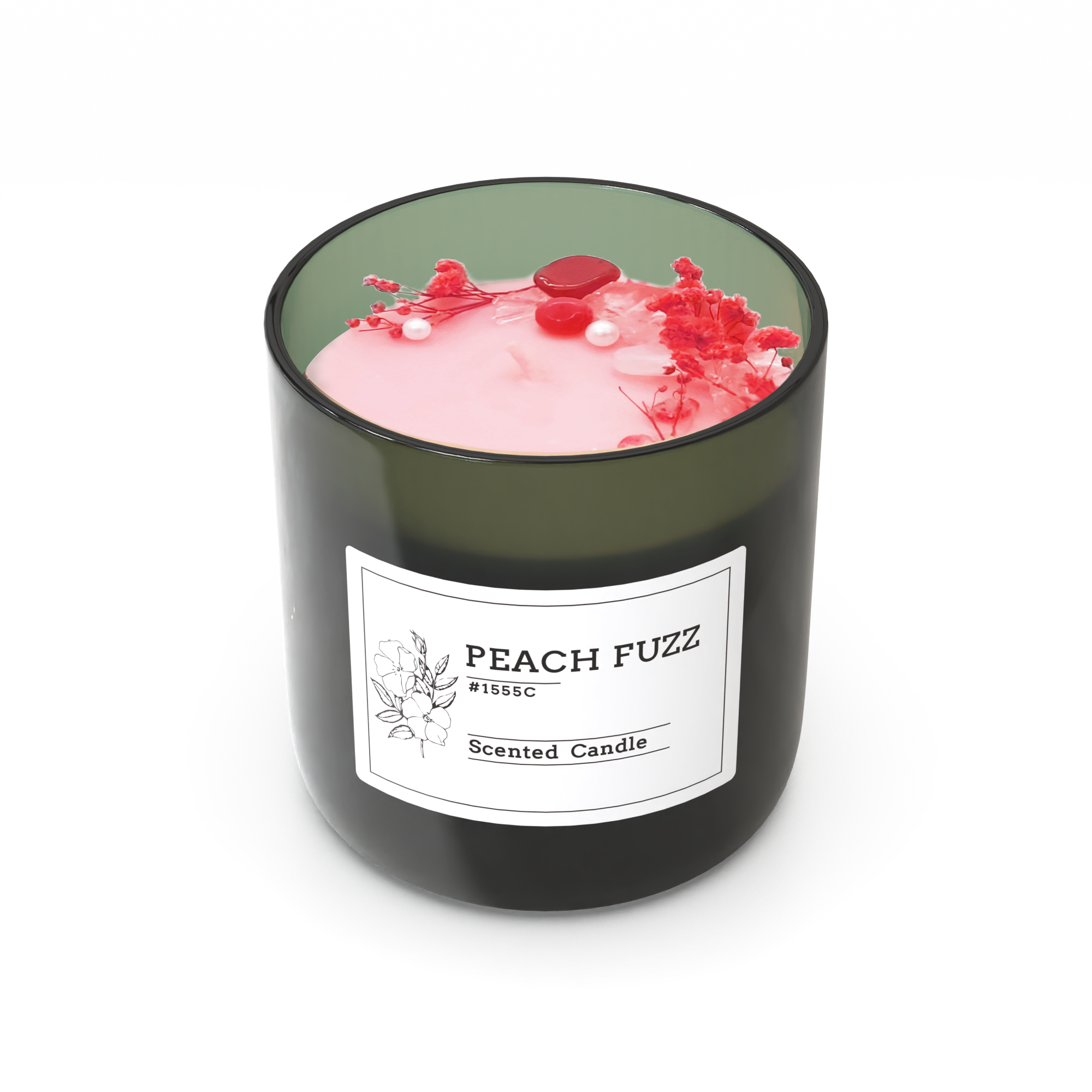 A32P wholesale dried flower scented candles with glass wine bottle ECO-friendly for home decor or gifts